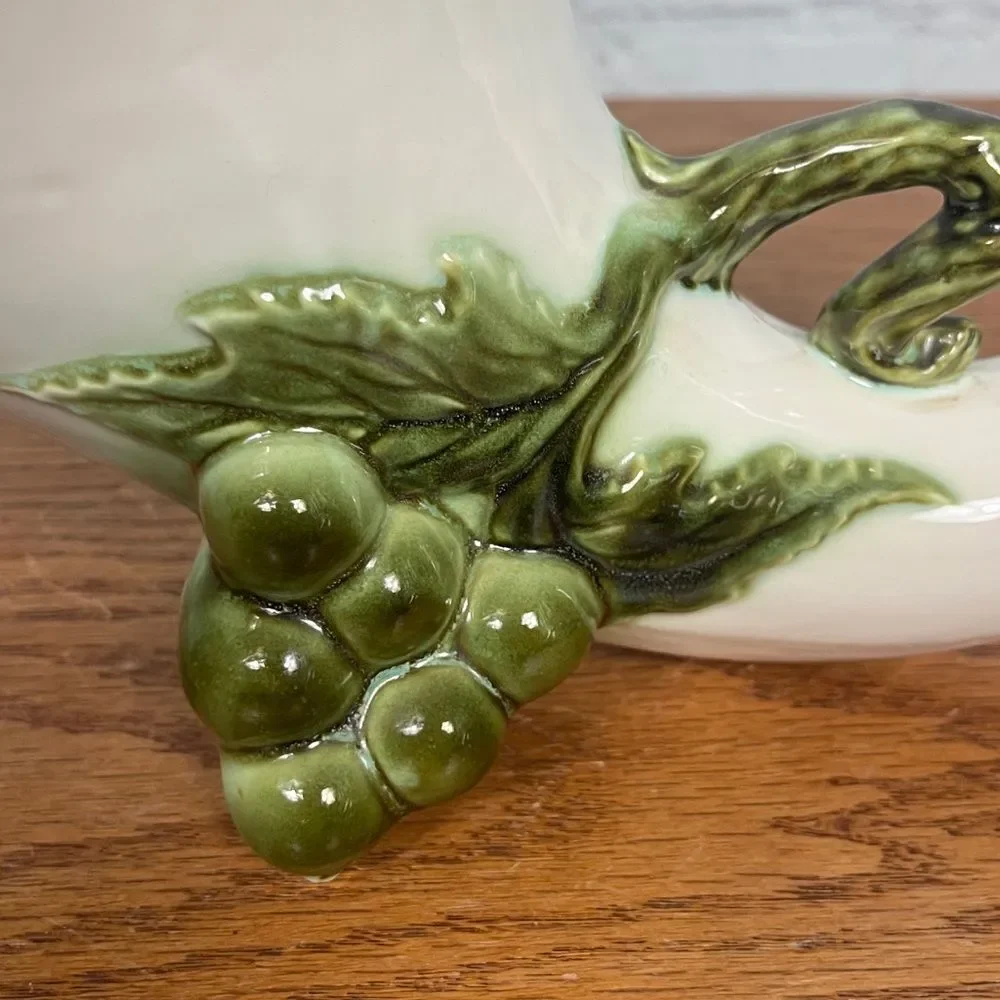 Hull 'Tokay' Tuscany vintage ceramic cornucopia planter vase grapes grapeleaves